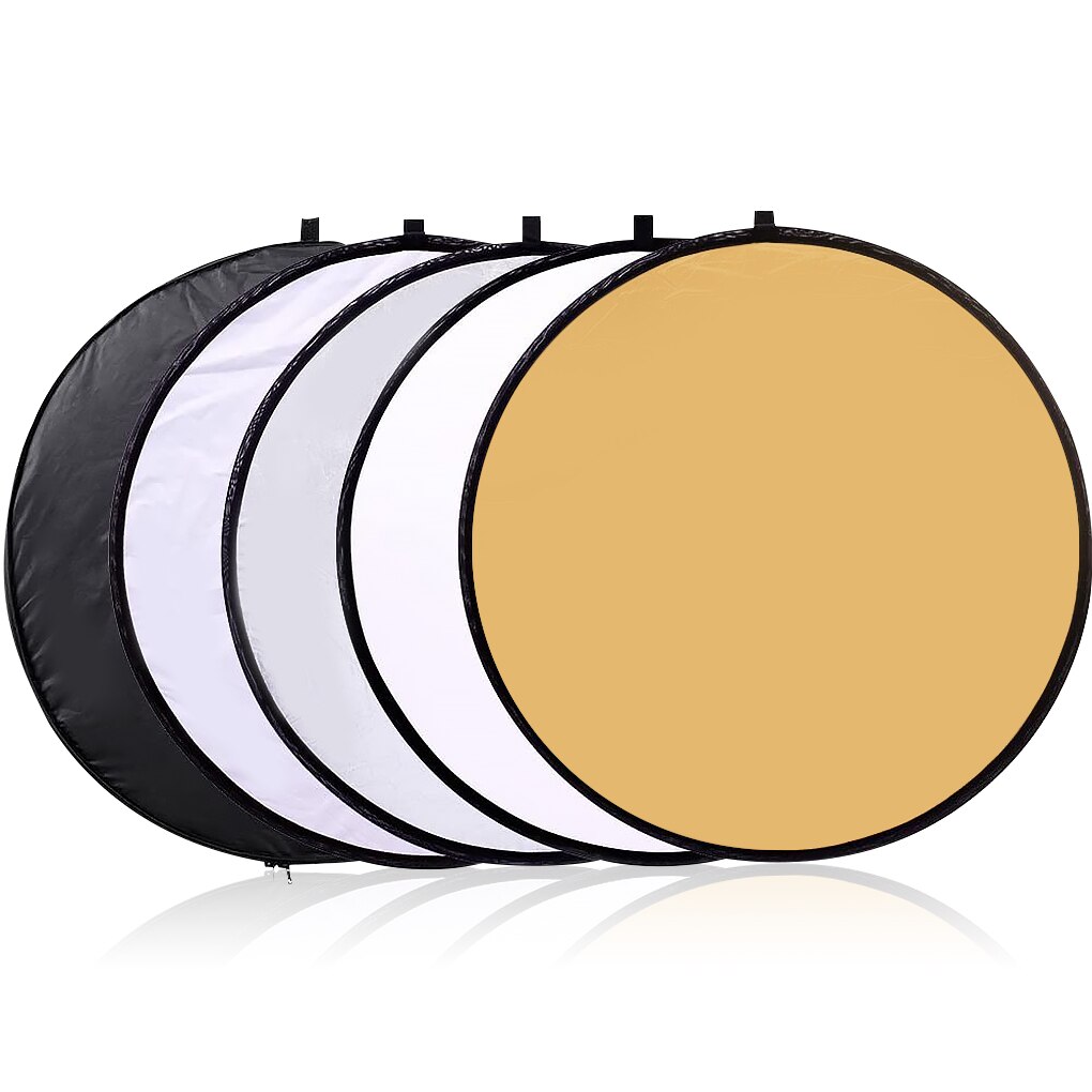 60/80Cm 5 In 1 Multi Fotografie Studio Photo Oval Inklapbare Light Reflector Houvast Vullen Licht Boord Fotografie reflector: 80cm
