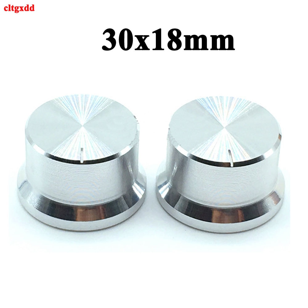 2pcs aluminum alloy switch cover rotary encoder potentiometer knob 30x18mm plum blossom type silver inner hole 6mm