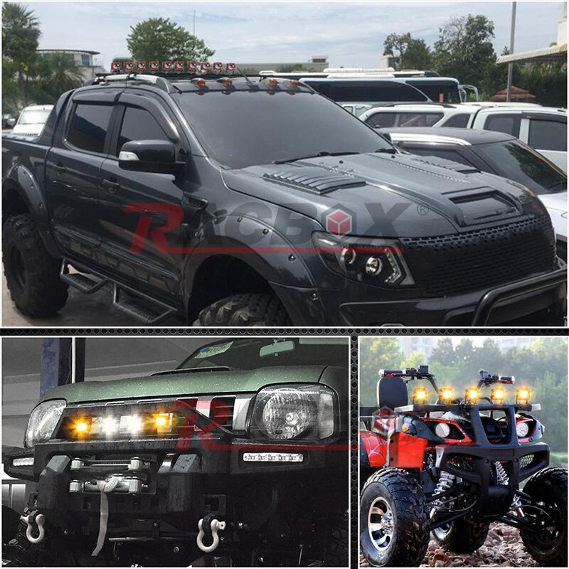 4 Stuks Led Verlichting 8D Rijden Lamp Breed Driving Beam Met Len 6000K 12V 24V voor Motorfiets Auto Boot Atv Utv Offroad