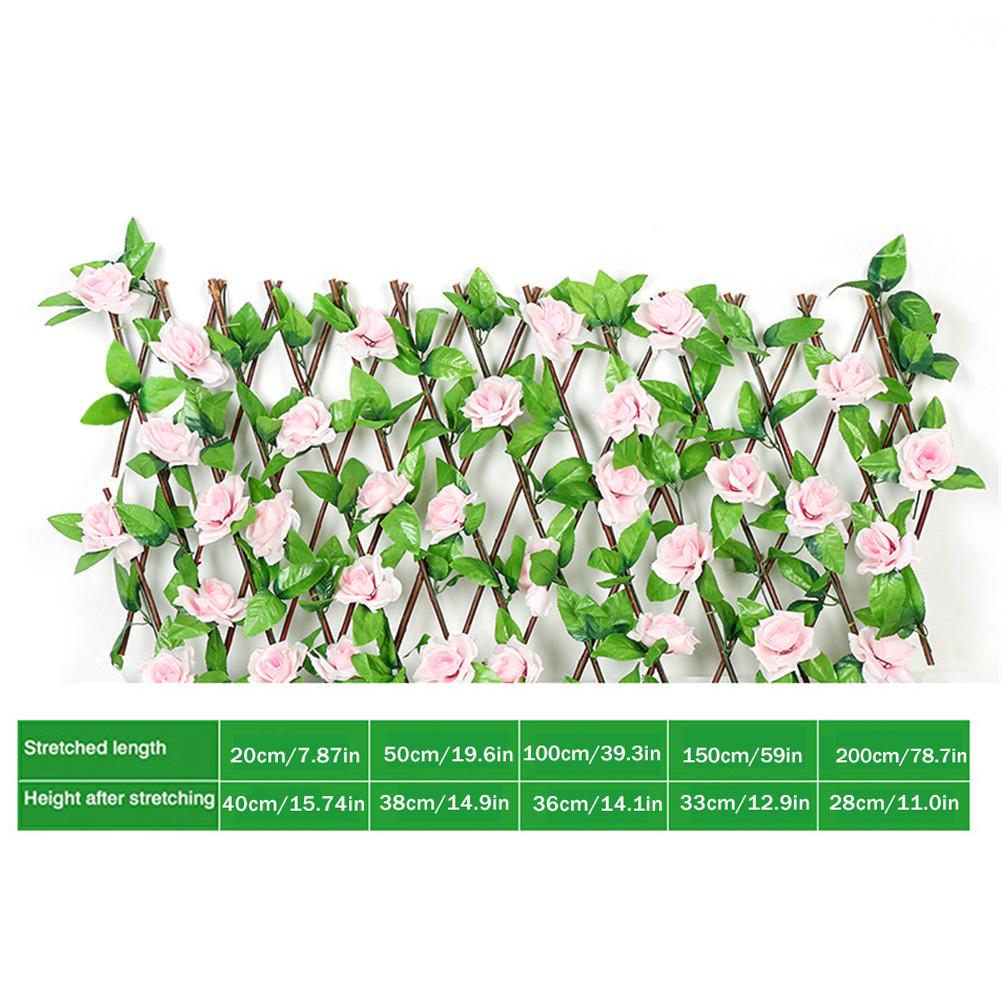 Artificial Garden Flowers Leaves Plant Fence Privacy Screen Etractable Extension For Outdoor Fencing Backyard Home Greenery Wall: B