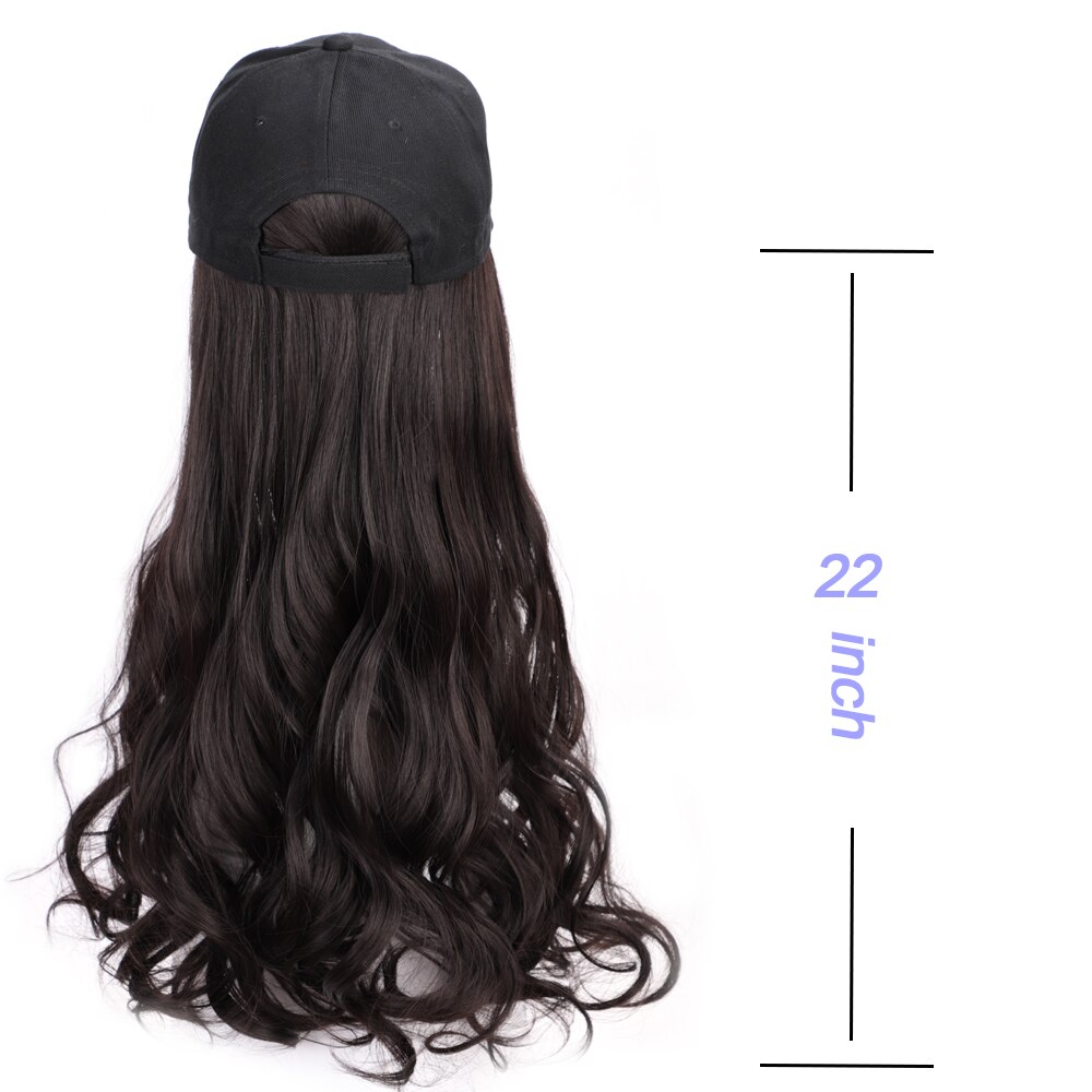 MUSES Wavy Hair Extensions with Black Navy Cap With Hair DetachableSynthetic hair integrate cap with hair for girl party: #2