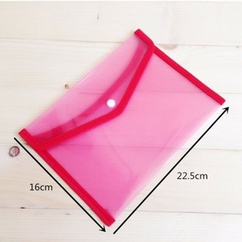 4pcs/Set Transparent Colorful Plastic A5 Capacity Document Document Card Holder Receive Bag Concise Filing Paper Storage Office