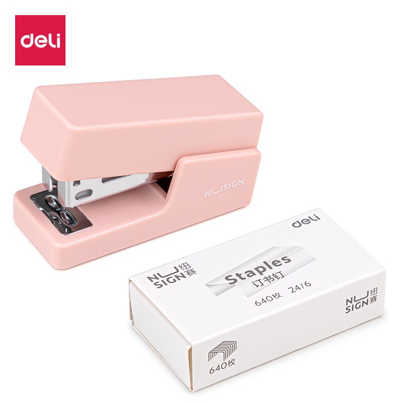 Deli Nusign Mini Stapler With 640 Staples 24/6 26/6 Korean Stapler for Stationery Office Accessories School Supplies