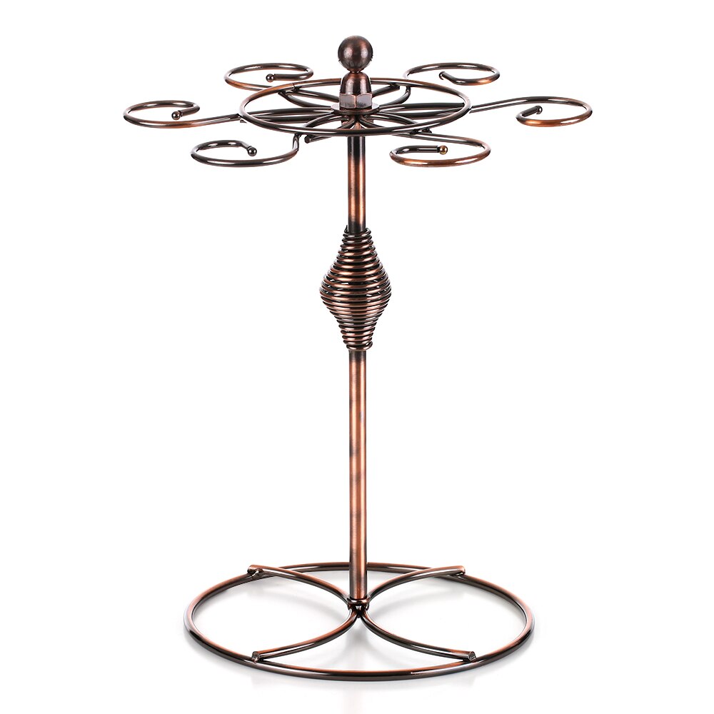 Vinglas kopholder med 6 kroge klassisk metal fritstående bordplade med stilk til opbevaring