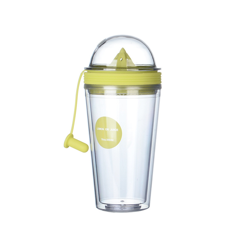 Dubbla lager juicekopp utomhussport matkvalitet pp-kopp med lock för isolering campingtur kaffe juice 450ml: 3