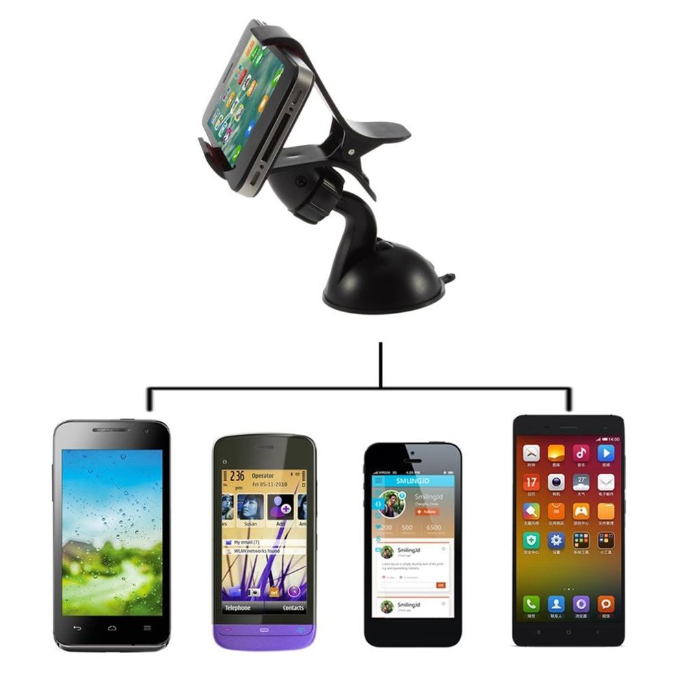 Universal 360 degree spin Car Windshield Mount cell mobile phone Holder Bracket stands for iPhone5 4S for samsung Smartphone GPS