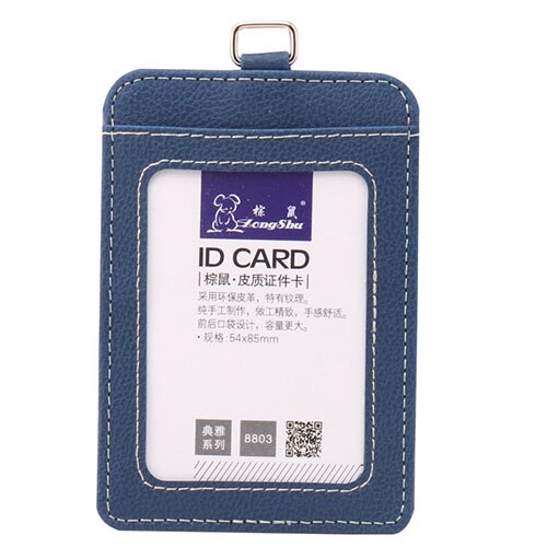 mode ID Houders Bank Credit Card Holder Unisex PU Lederen card case business Werken Id Badge covers zonder lanyard: vertical blue