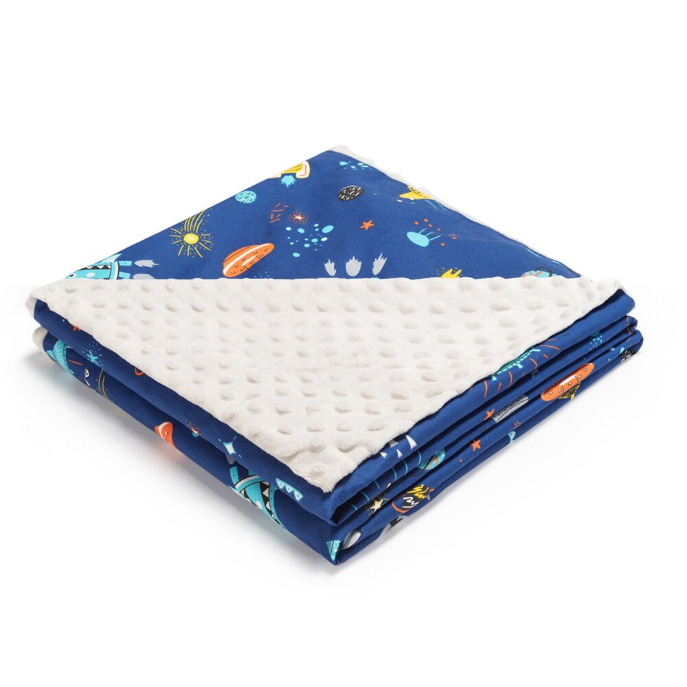 Vändbar unisex barnsmjuk babyfilt minky dot korallfleece mjuk termisk linda sängkläder set bomullsquilt: 3
