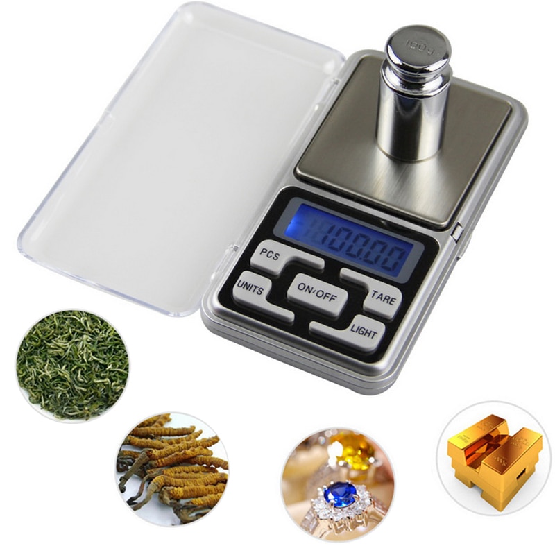 Jewelry Pocket Scale High Precision Gold Diamond Jewelry Scale Weighing Electronic Scale 100g/200g/300g/500gX0.01g/0.1g