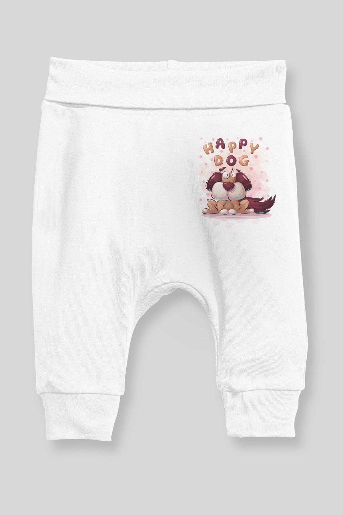 Angemiel Baby Happy Dog Baby Boy Harem Pants Pantalon White