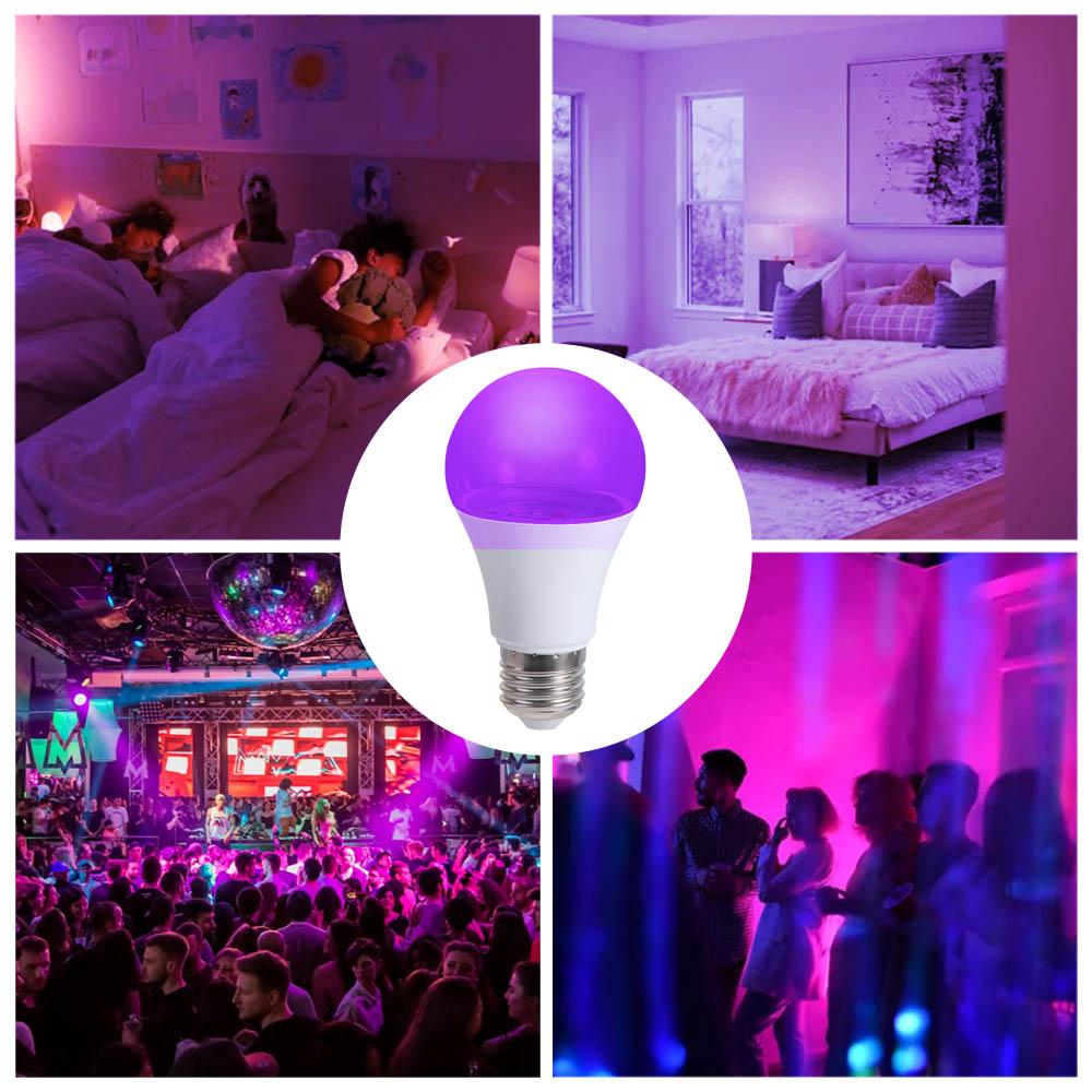 Blacklight Ultraviolette Lamp UV Paarse Lamp Sfeer E27 UV-lampen 10 W 360 Glow Paars Zwart Gloeilamp Feestartikelen