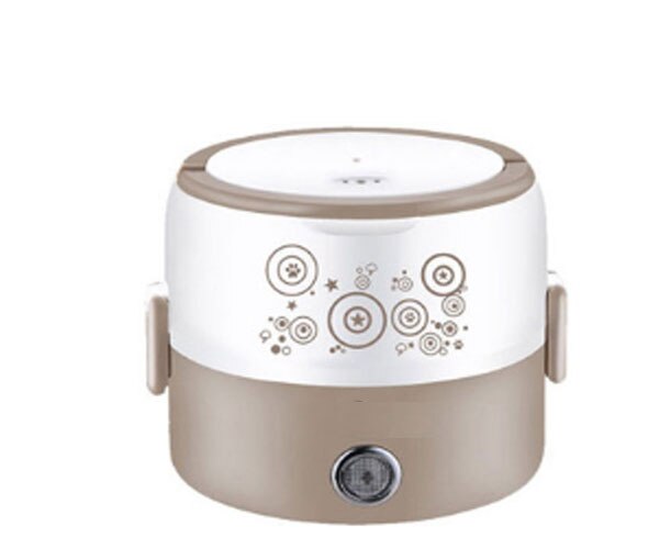 Cuiseur à riz électrique cuiseur à vapeur multifonctionnel acier inoxydable Mini boîte à déjeuner Portable 3 couches Thichken corps anti-dérapant boucle: Layer 2 grey