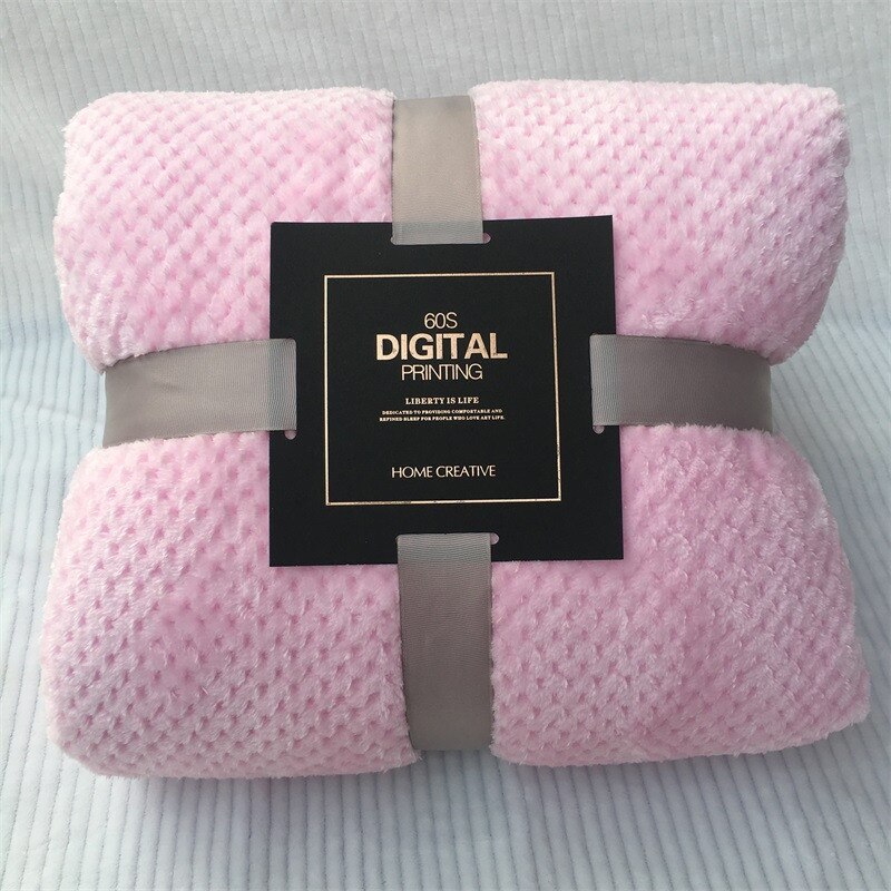 Super Warme Weiche Flanell Decken Flugzeuge Sofa Für Büro freundlicher Decke Tragbare Auto Reise Bettdecke Bettwäsche Werkzeug Zubehör: Rosa  / 70x100cm 