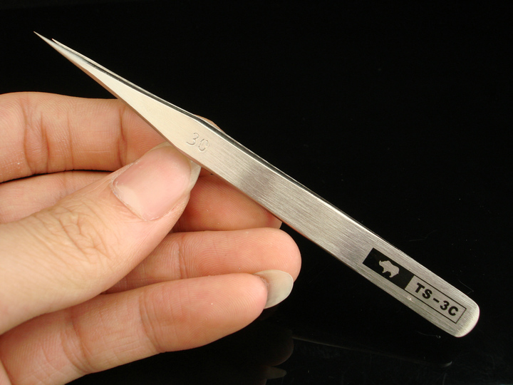 Japanese RHINO TS-3C Tweezers Length 11.5cm High-precision Super Hard Super Sharp Forceps for Repairing Watch or Mobile Tools