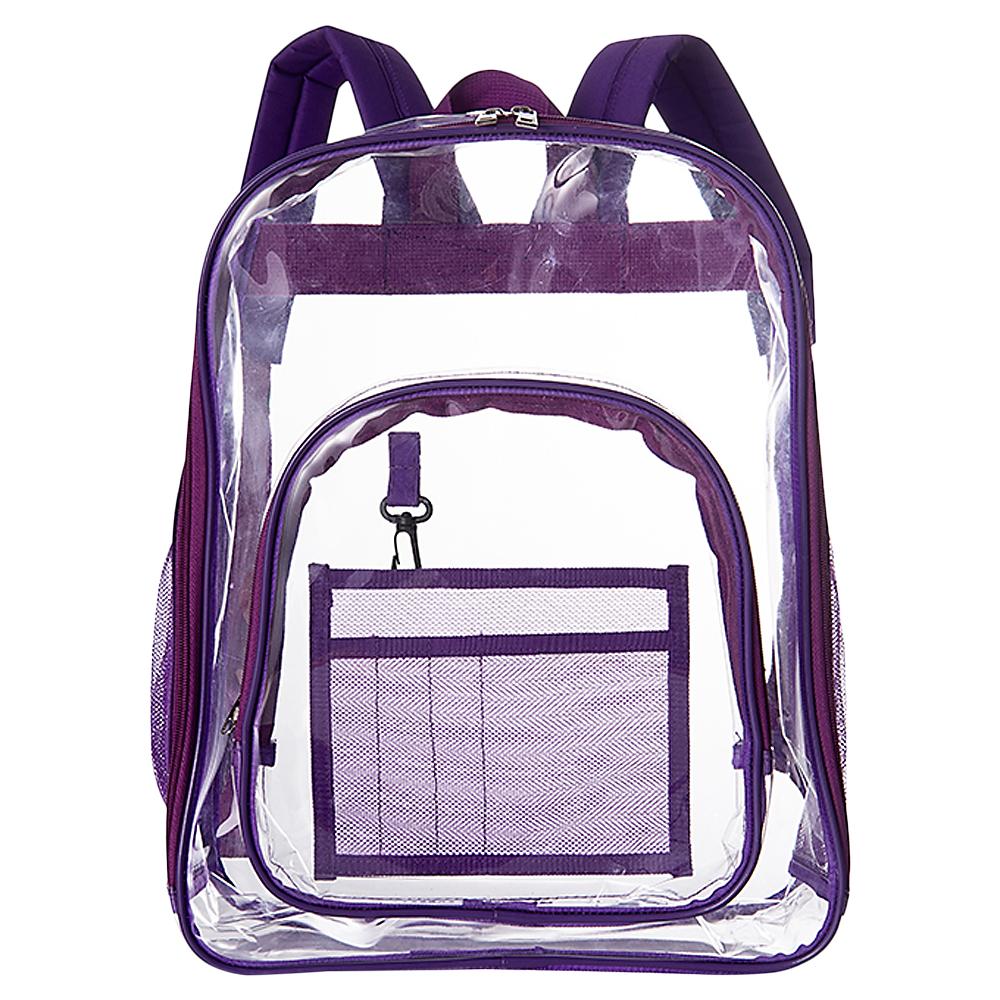 Tasche für Sport Klar Rucksack Durchsichtig Rucksack transparent Klar Rucksack für Arbeit Schule Schwimmen Sport Frauen: Purpurrot