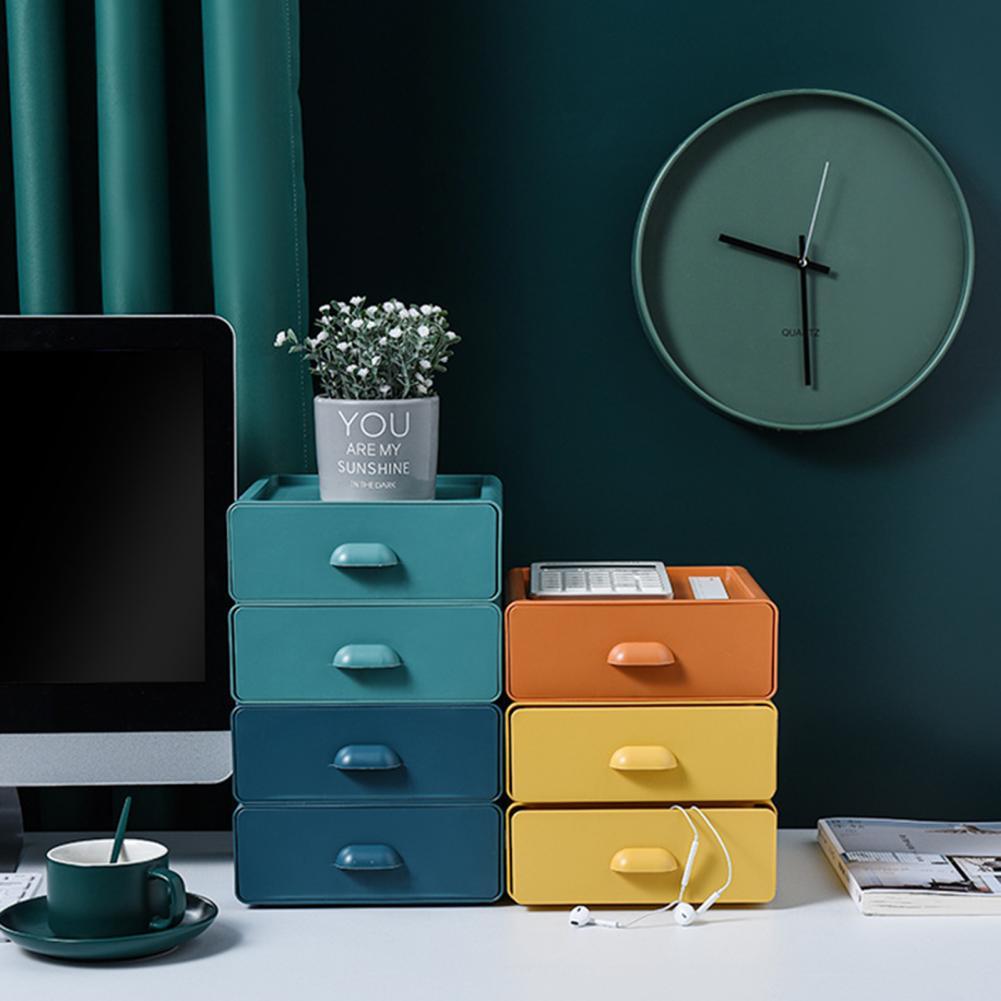 Organizer Drawer Collapsible Large Capacity ABS Stackable Desktop Storage Box for Bathroom