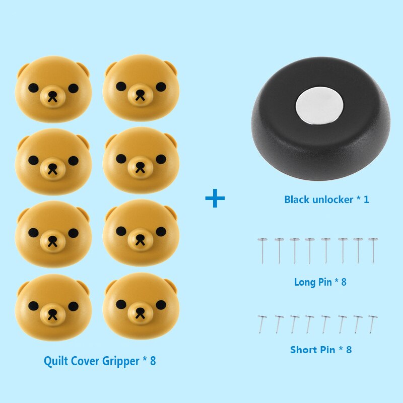 8 stuks panda dekbedovertrek gripper dekbed clip gesp beddengoed dekbed zak houder klem sluiting set handig eenvoudig te gebruiken met magneet: 2