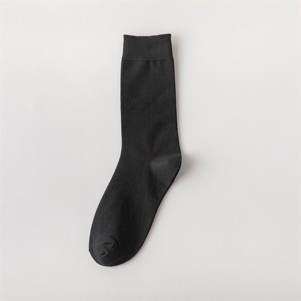 Calcetines largos de algodón puro para hombre, calcetín informal de negocios, desodorante, talla grande, 5 pares, Harajuku: A12