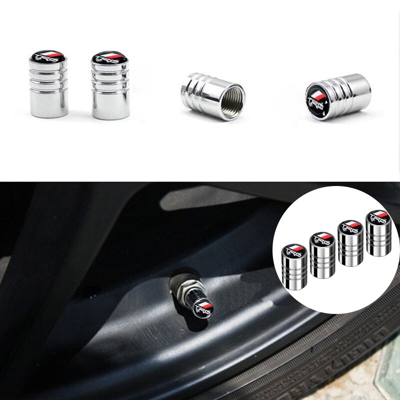 Válvulas de neumático de aluminio, tapones de válvula de tapón hermético para Toyota TRD, 4 Uds.