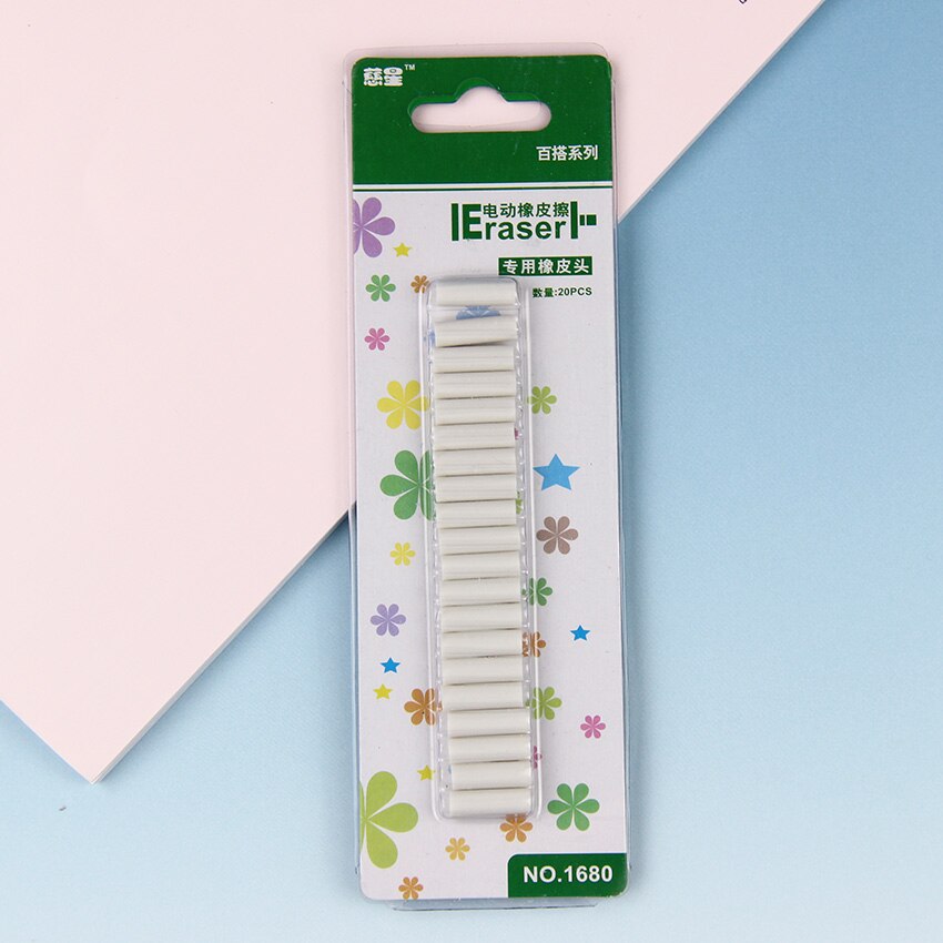 1PC Lazy Writing Drawing Pencil Eraser Automatic Electric Eraser Child School Stationery: 20pcs Eraser