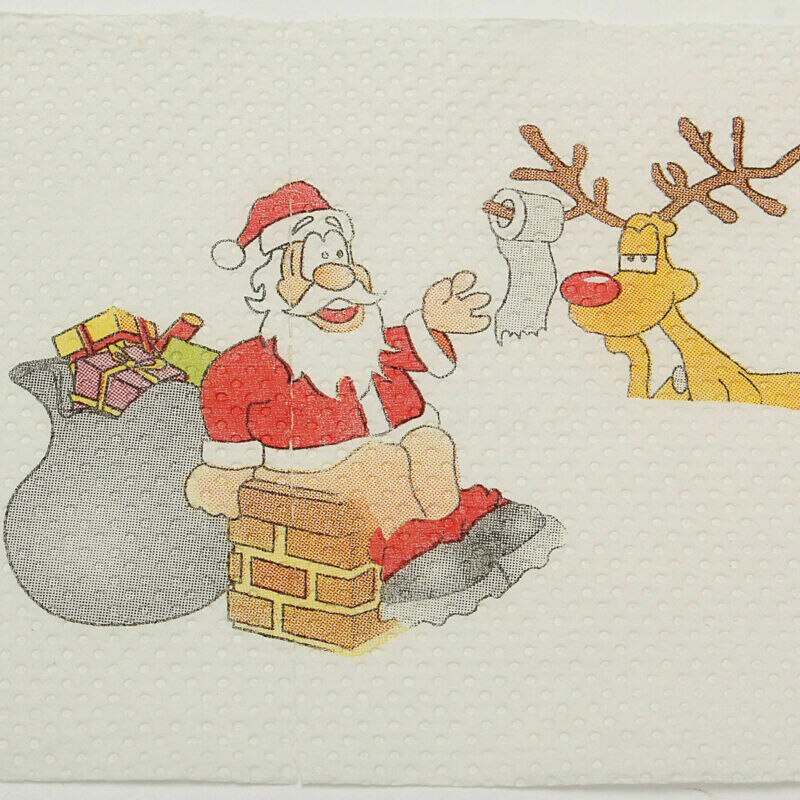 Creativa de más 1 rollo gracioso Santa Claus de Navidad de rollo de papel higiénico tejido habitación Decoración