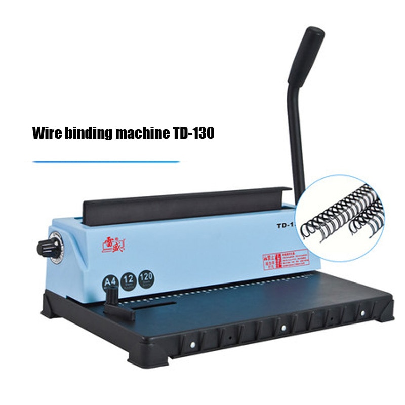 34 Square hole Wire binding machine TD-130 Small machine Big capacity books binding machine manual wire binding machine