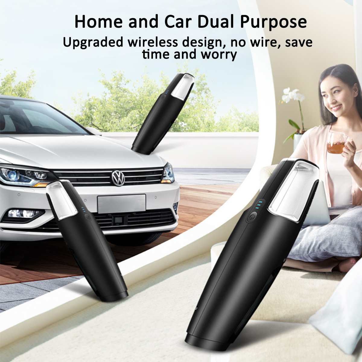Wired/Wireless Ultra Quiet Mini Home Rod Vacuum Cleaner Portable Dust Collector Home Aspirator Handheld Vacuum Cleaner
