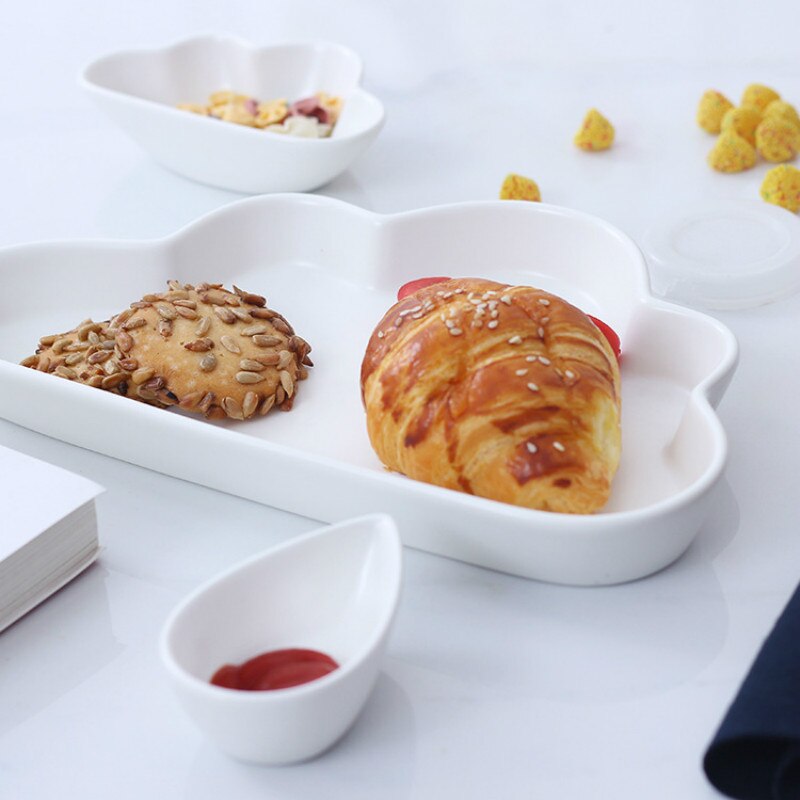 1 Pc Keramiek Cartoon Cloud Matte Scrub Ontbijt Plaat Styling Plaat Brood Schotel Regen Druppels Dim Pittige Schotel Met geschenkdoos