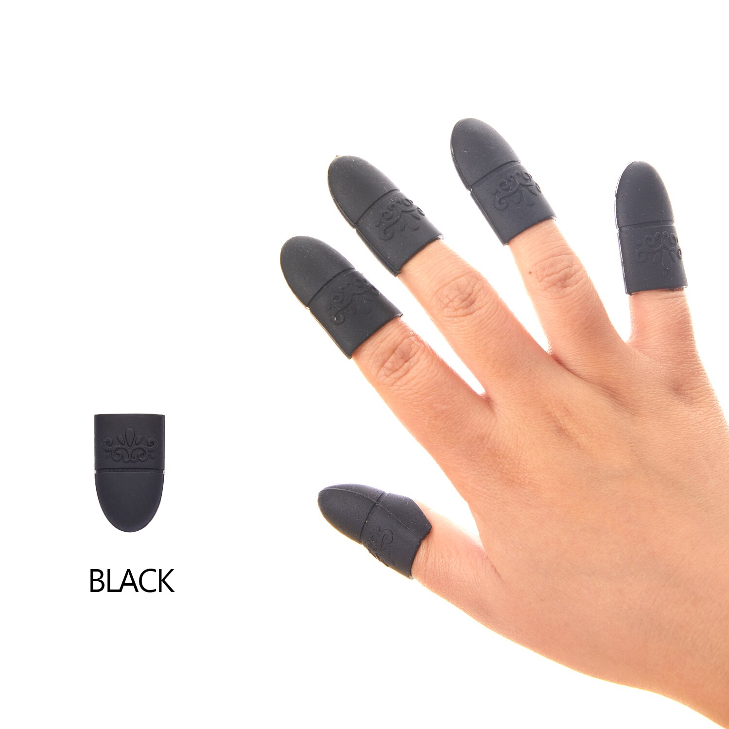 Wearable Nail Soakers Pad Holder UV Gel Polish Remover Caps Tips Acrylic Off Nail Art Removal Tools Reusable Silicone: Black