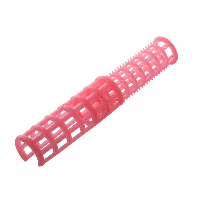 12 Stuks Roze Plastic Diy Haar Styling Roller Krulspelden Clips