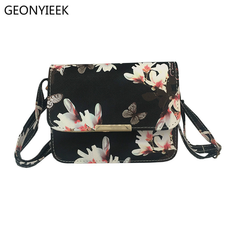 Vrouwen Bloemen Lederen Schoudertas Satchel Handtas Retro Messenger Bag Beroemde Clutch Schoudertassen Bag Zwart Wit