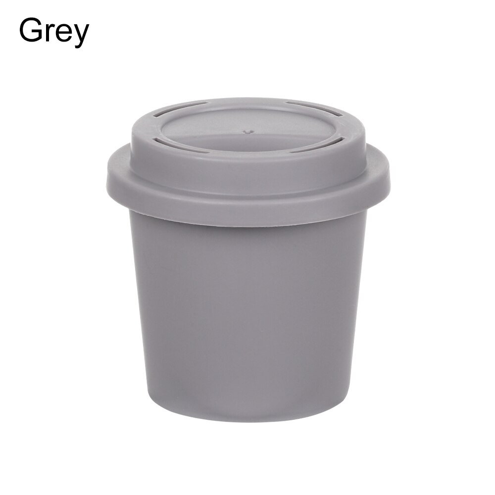 Empty Coffee Cup Shape Beauty Sponge Holder Stand Powder Puff Display Stand Mildew Proof Powder Puff Dry Box Set: Grey