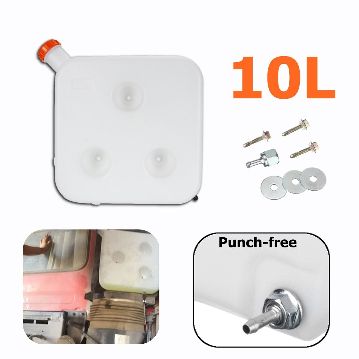 40x40x8cm 10L Plastic Fuel Water Tank Storage Canister Water Tank For Car Truck Air Heater Parking Heater Accessories: Default Title
