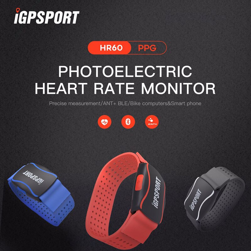 IGPSPORT HR60 Arm Heart Rate Sensor Hand Strap Bluetooth-Compatible ANT+ Wireless IPX7 Fitness Smart Bicycle Heart Rate Monitor