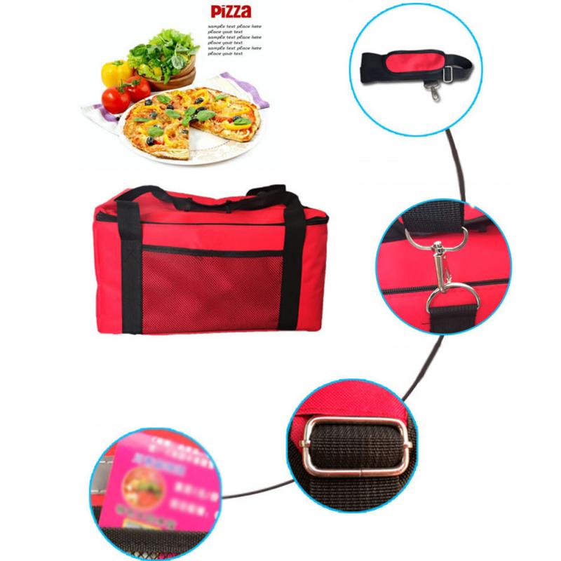 16 Inch Box Holder Oxford Cloth Fresh Food Durable Red Pizza Bag Storage Easy Use Strength Thermal Insulated Portable