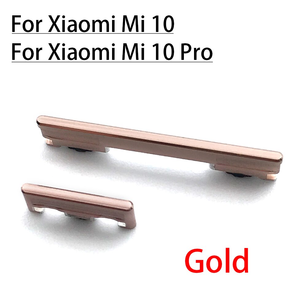 Power Button Key Voor Xiaomi Mi 10 Pro Volume Knop Side Key Flex Vervanging: Side key Gold