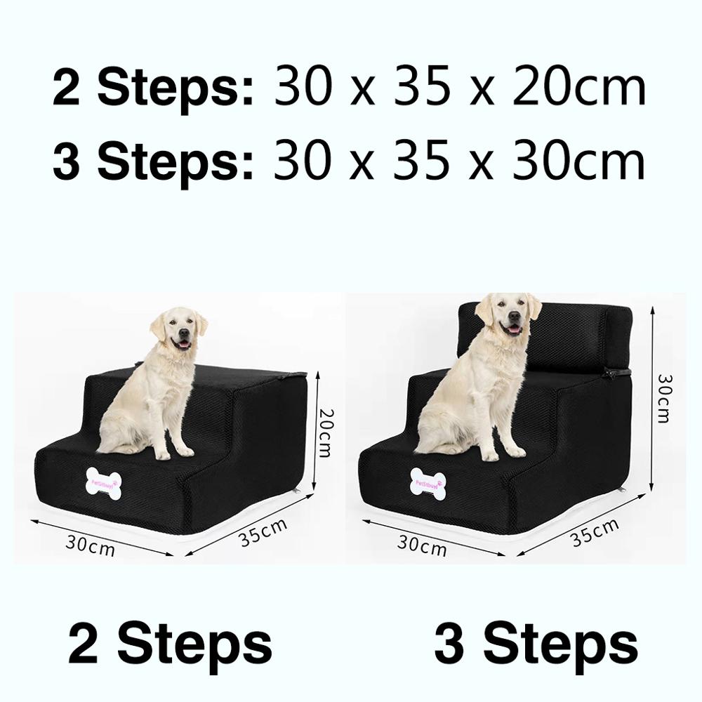 Hond Trap Hond huis Ademend Anti-slip Verwijderbare Huisdier Bed Trappen Hond Oprit 2 Stappen Ladder voor Kleine Honden лестница для собак: A / 3 Steps