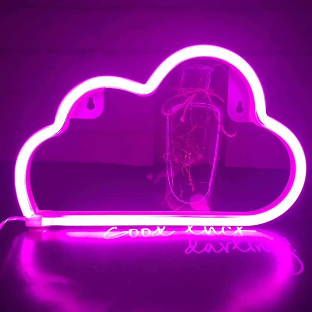 Dekorative LED Wolke Neon- Licht Neon- Nacht Licht Zeichen Zauberstab Kunst Dekor für Haus Hof Küche Baby Mädchen Schlafzimmer Hochzeit dekoration: Rosa
