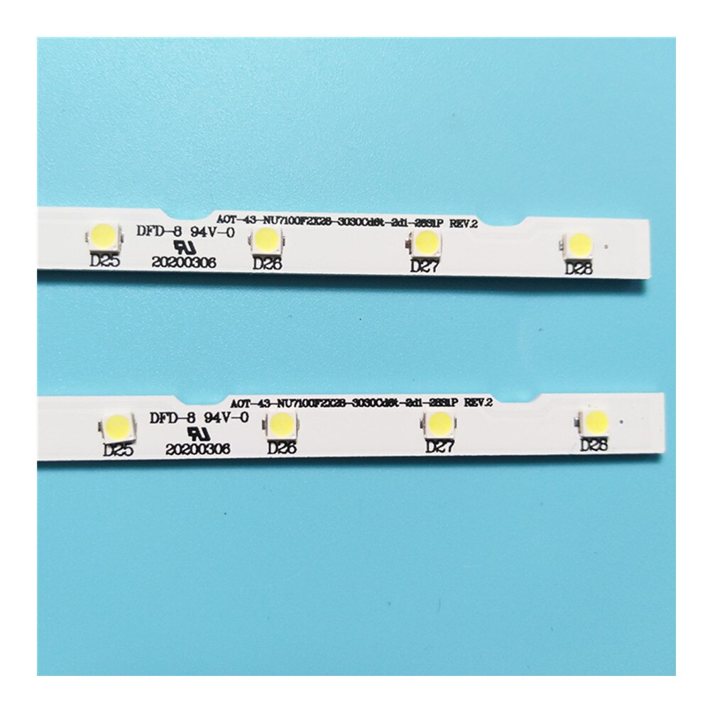 100% 2Pcs/Kit Led Strips Voor Samsung Tv UE43NU7195U UE43NU7455U Cy NN043HGNVDH Aot 43 NU7100F 2X28 3030C d6t 2d1 28S1P REV.2
