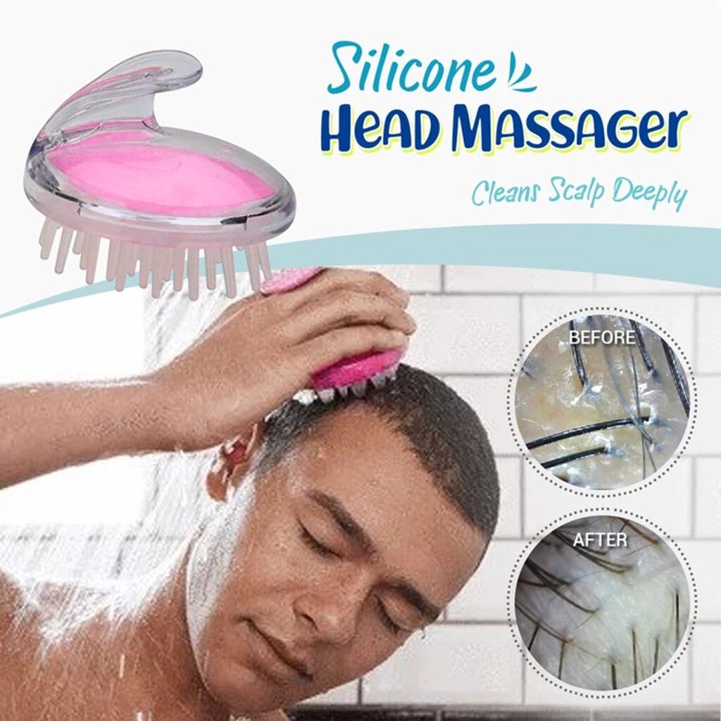 2Pc Siliconen Head Body Massager Shampoo Hoofdhuid Massage Borstel Siliconen Hoofd Shampoo Reiniging Massage Borstel Body Douche Borstel # nd