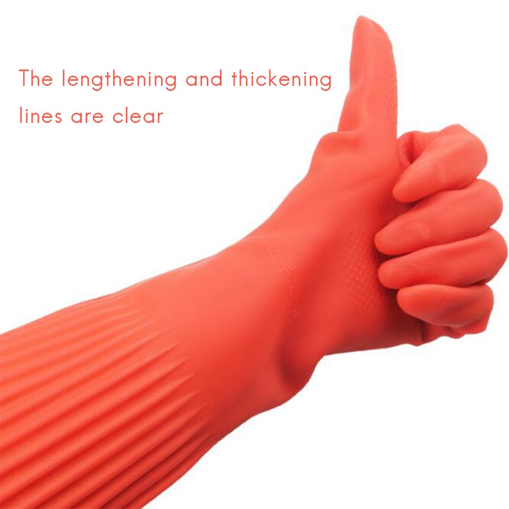 56cm Latex Long Gloves Aquarium Fish Tank Industrial Thick Protective Gauntlets Waterproof Rubber Latex Dishwashing Gloves