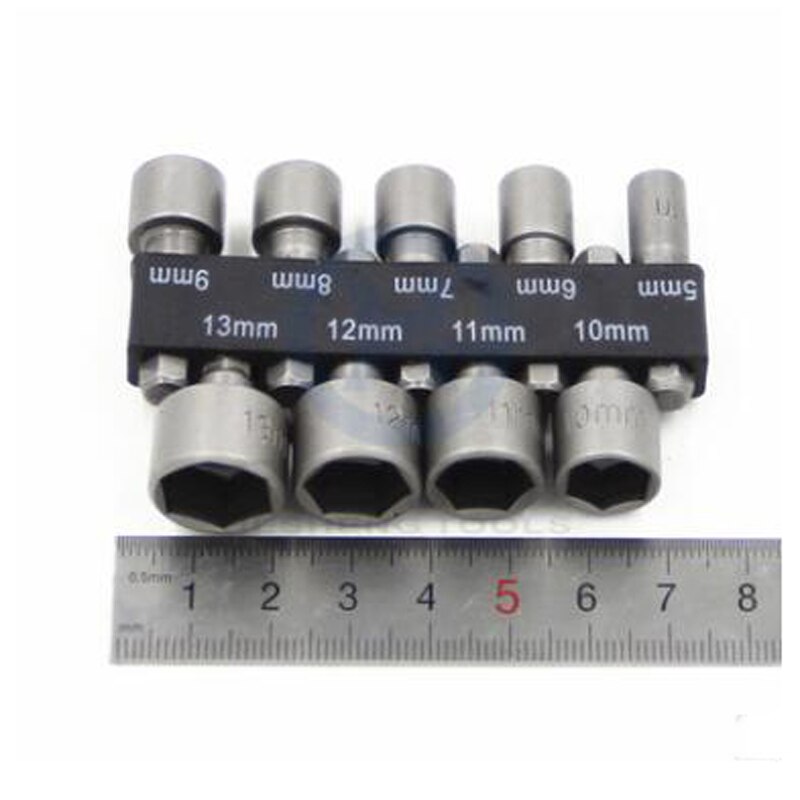 Hand Tools Socket 9pcs/set Power Nut Driver Drill Bit Set Metric Socket Wrench Screw 1/4'' Driver Hex Herramientas
