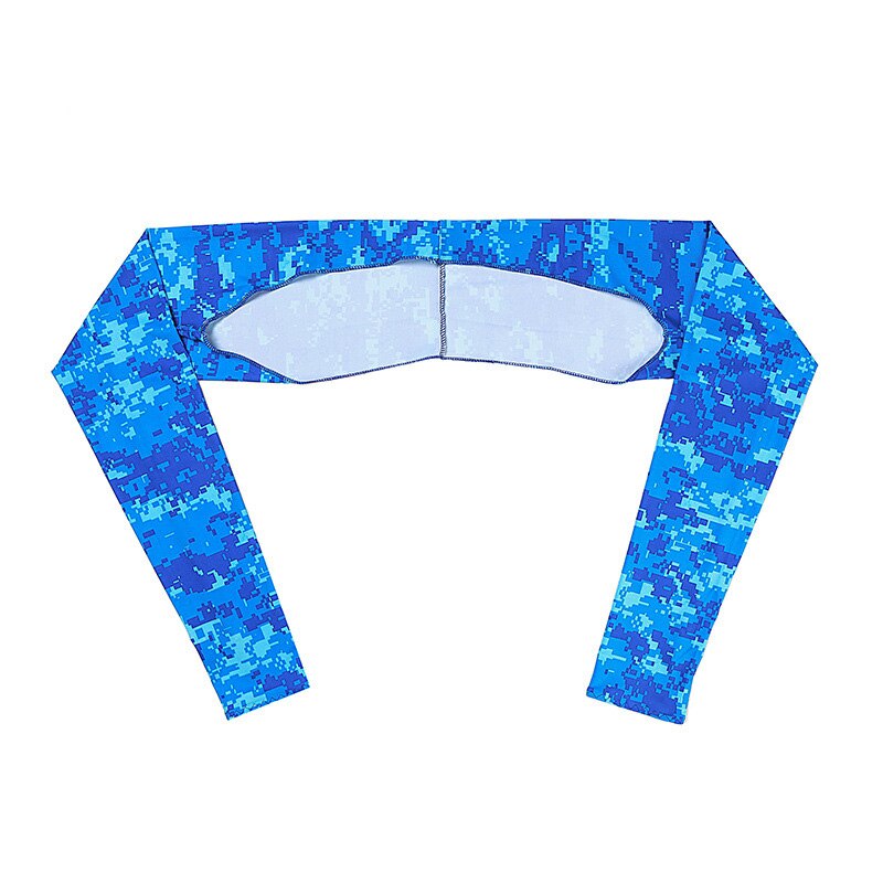 Cooling Sjaal Arm Mouwen Uv Bescherming Zon Protector Met Vinger Gat Voor Vrouwen Golfen Rijden Outdoor Activiteiten ED88: Camouflage blue