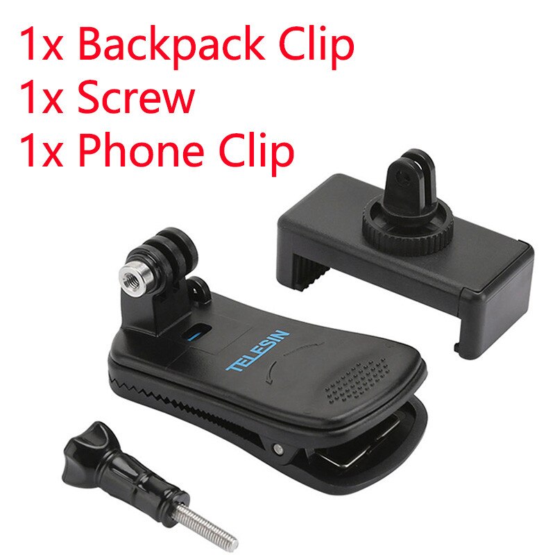 TELESIN soporte para teléfono móvil para Gopro Hero 4 5 6 7 8 Universal mochila Clip pecho soporte fijo multifunción Live Accesorios: Phone Backpack Clip