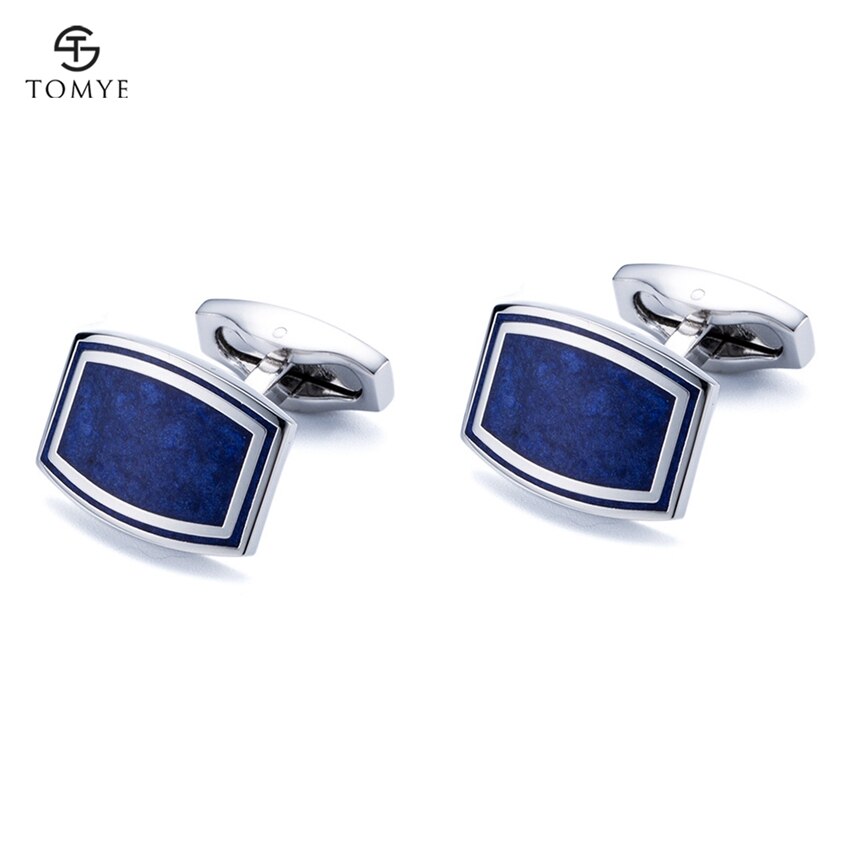 Tomye Blauw High End Business Enamel Manchetknopen Studs Custom XK19S011: Default Title