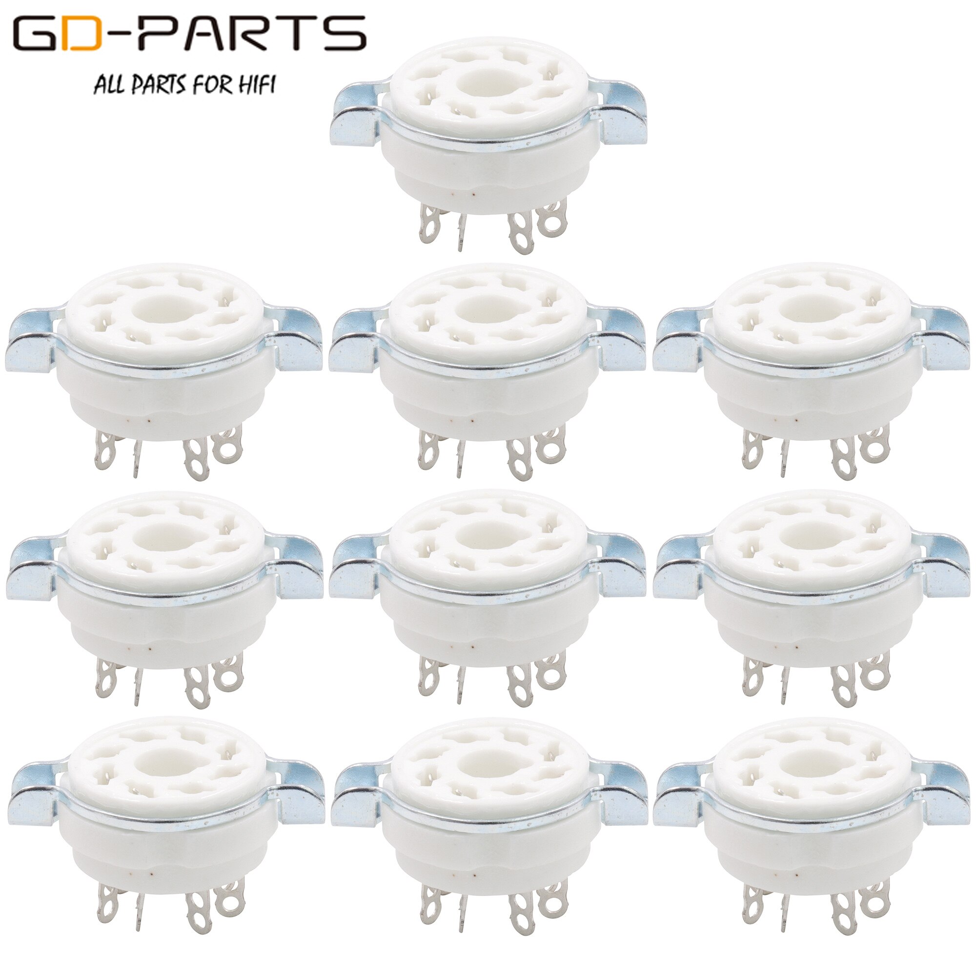 10PCS Chassis Vacuum Tube Sockets Mount 8pin Octal Ceramic Valve Tube Base For KT88,KT66,EL34,5AR4,6L6,6CA7,6SL7,6SN7,GZ34: GZC8-1