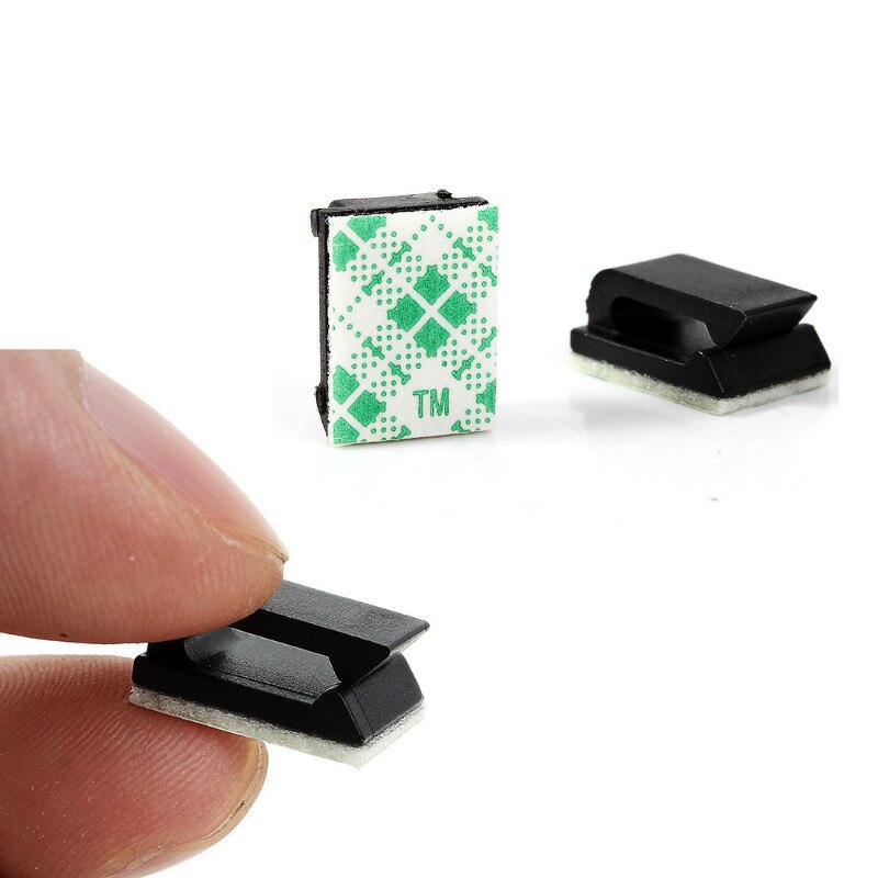 10 stk /50 stk bilklæbende kabel ledningsholder ledningsklemmestyringsklemmer 1.2 x 0.5cm