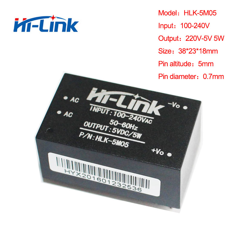 5pcs/lot HLK-5M05 220V 5V 1A AC DC isolated smart power module supply home automation