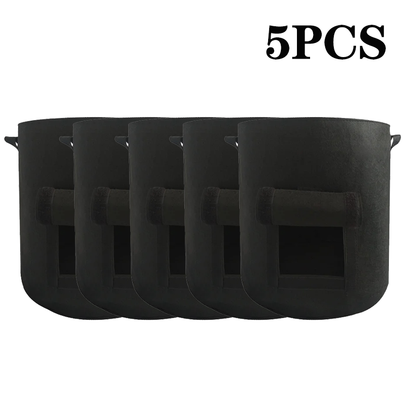 Bolsas de cultivo de plantas de fieltro de 5/10 galones, tela no tejida, maceta para patatas de jardín, bolsas para cultivo de verduras con invernadero, herramientas verticales hidratantes: XS / Multicolor