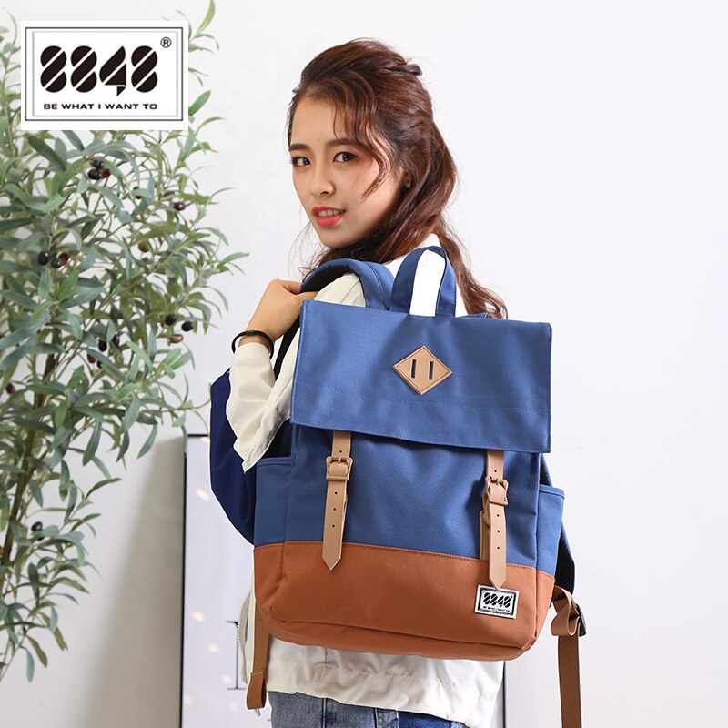 8848 Casual Women's Backpack School Bag Female Backpack 15.6 Inch Laptop 14.2 L Waterproof Oxford Backpack Mochila 173-002-008